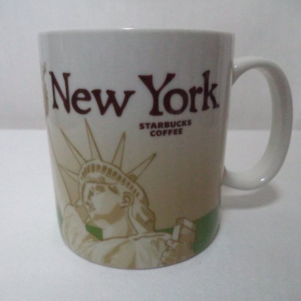 Starbucks New York Vintage Mug Cup Statue Liberty Empire Building Micro Dish